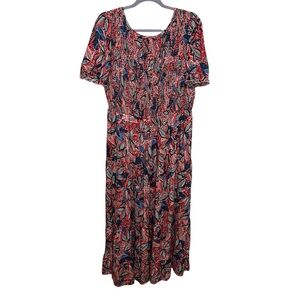 NWT PYGFEMR Flowy midi dress puff sleeves size XL